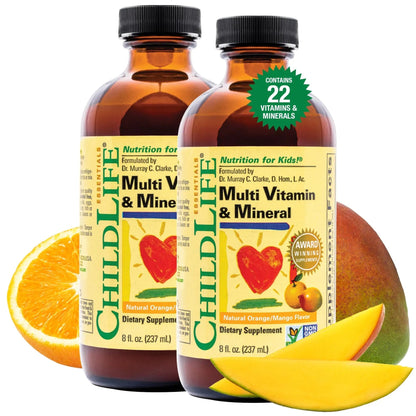 CHILDLIFE Essentials Kids Multivitamin & Mineral - Vitamins for Kids, Liquid Multivitamin for Toddler & Baby - Natural Orange & Mango, 8 Fl Oz (Pack of 2) CHILDLIFE ESSENTIALSBuy Supplements Australia