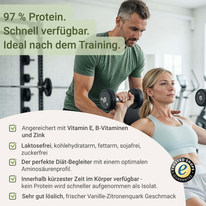 for you Whey Protein Isolate Vanilla Lemon Curd 600 g - 97% Protein, Whey Protein from Pasture Milk - Lactose Free, Soy Free - Creamy Protein Shake - Contains All Essential Amino Acids