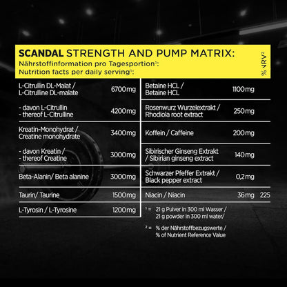 My Supps Scandal Extreme Muscle Pre Workout Training Booster - Fresh Cherry with Creatine, Citrulline, Beta Alanine, Caffeine & Tyrosine for Energy - 20 Servings 420 g