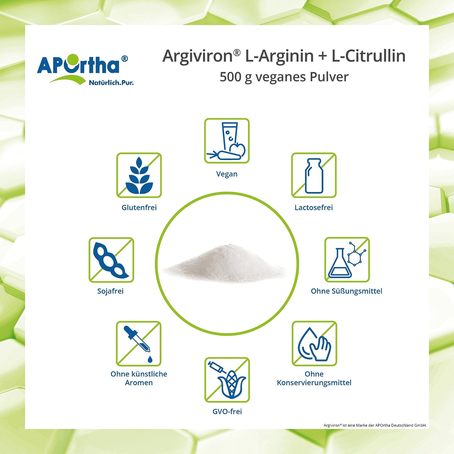 Aportha L-Arginine/L-Citrulline: 1.6 – 500g Powder | High dose in the ratio of 2 to 1.6 of L-arginine to L-citrulline, allergen-free, lactose-free and gluten-free