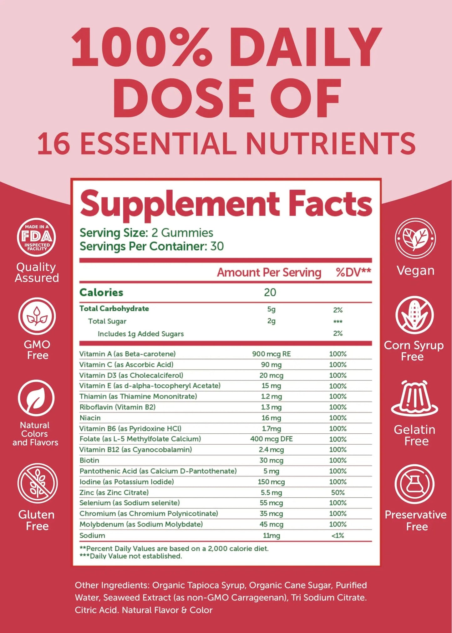 Lunakai USA Made Womens Multivitamin Gummies - Delicious Daily Dose with 16 Multi Vitamins for Women LunakaiBuy Supplements Australia