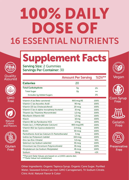Lunakai USA Made Womens Multivitamin Gummies - Delicious Daily Dose with 16 Multi Vitamins for Women LunakaiBuy Supplements Australia