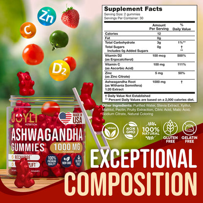 Ashwagandha Gummies for Women & Men - Natural Calm Gummies with Ashwagandha JOYLI NutritionBuy Supplements Australia