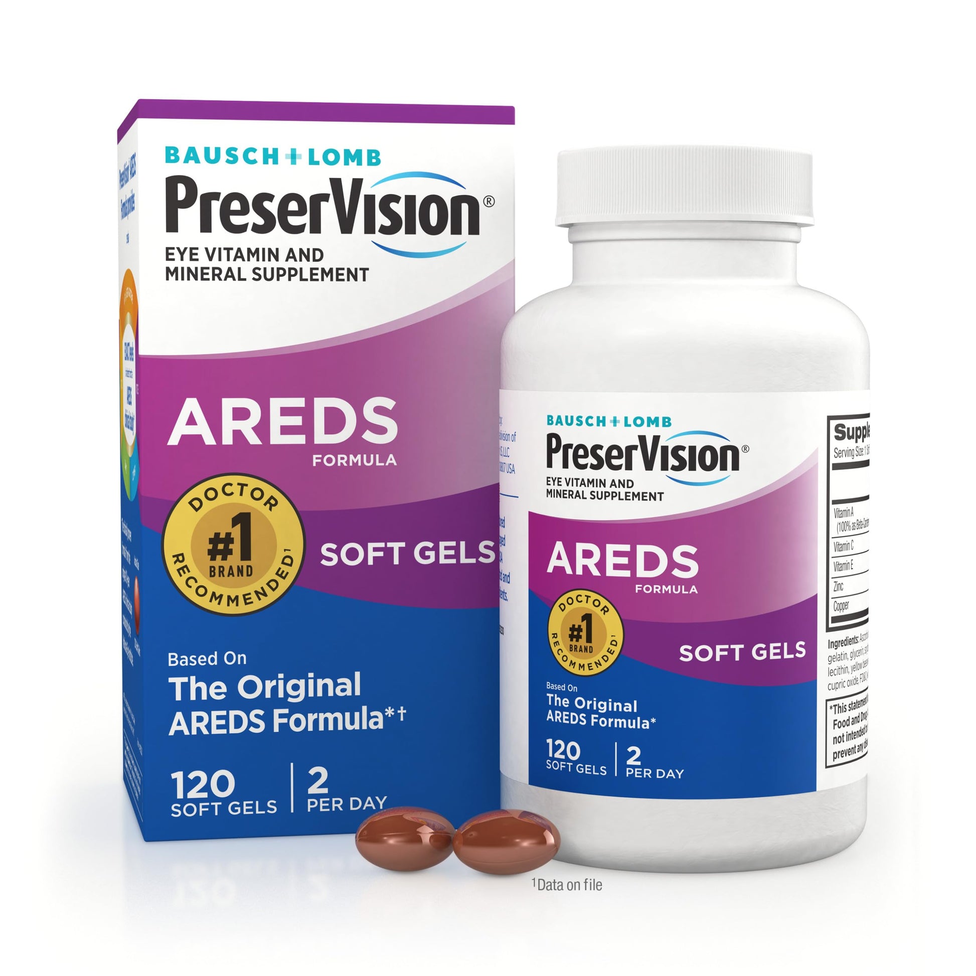 PreserVision AREDS Eye Vitamins, #1 Eye Doctor Recommended Brand, Multivitamin with Copper, Vitamin A, C & E, Zinc Supplements, 120 Softgels PreserVisionBuy Supplements Australia