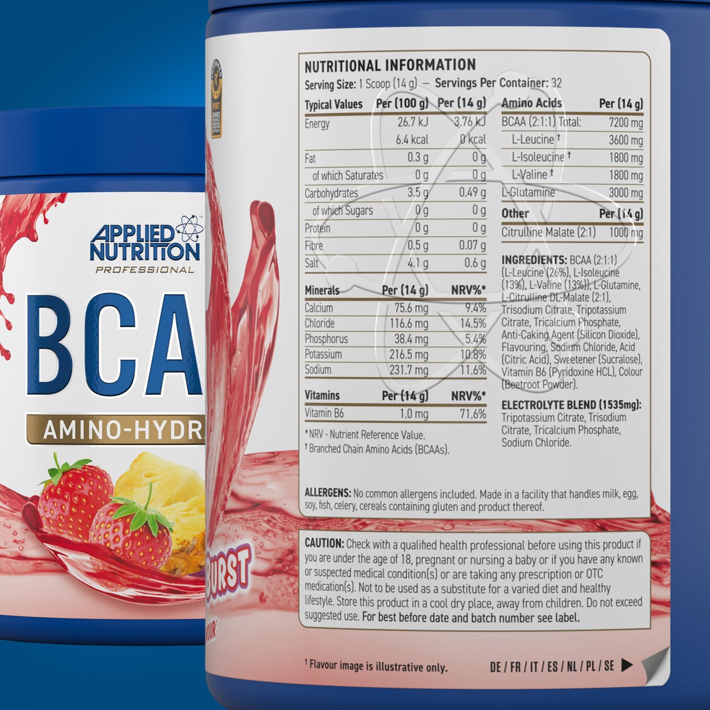 Applied Nutrition BCAA Powder - Dietary Supplement Bcaas - Branched Chain | Amino Acids, Amino Hydrate Intra Workout & Energy Drink Regeneration