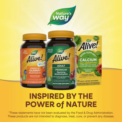 Nature's Way Alive! Adult Premium Multivitamin Gummy, Full B-Vitamin Complex, Supports Energy Metabolism & Heart Health*, 90 Gummies Nature's WayBuy Supplements Australia