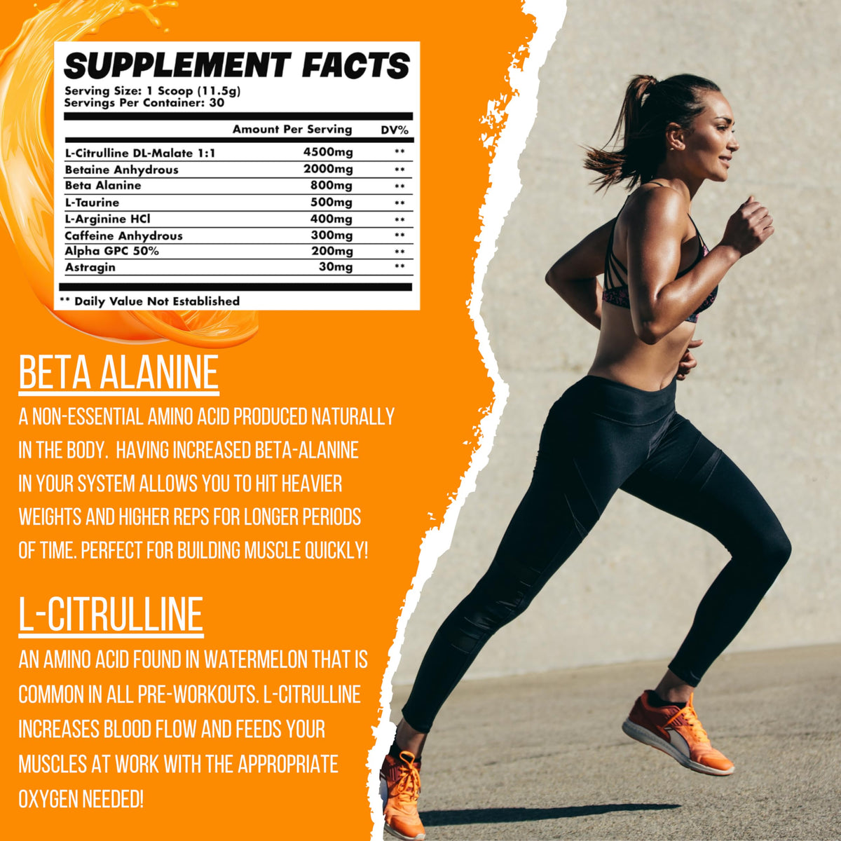 Orange Dreamsicle Pre Workout | The Best Tasting Pre Workout | Intense Increased Endurance, Strength, & Pump | Powder Pre Workout | 300mg Caffeine, 30 Servings