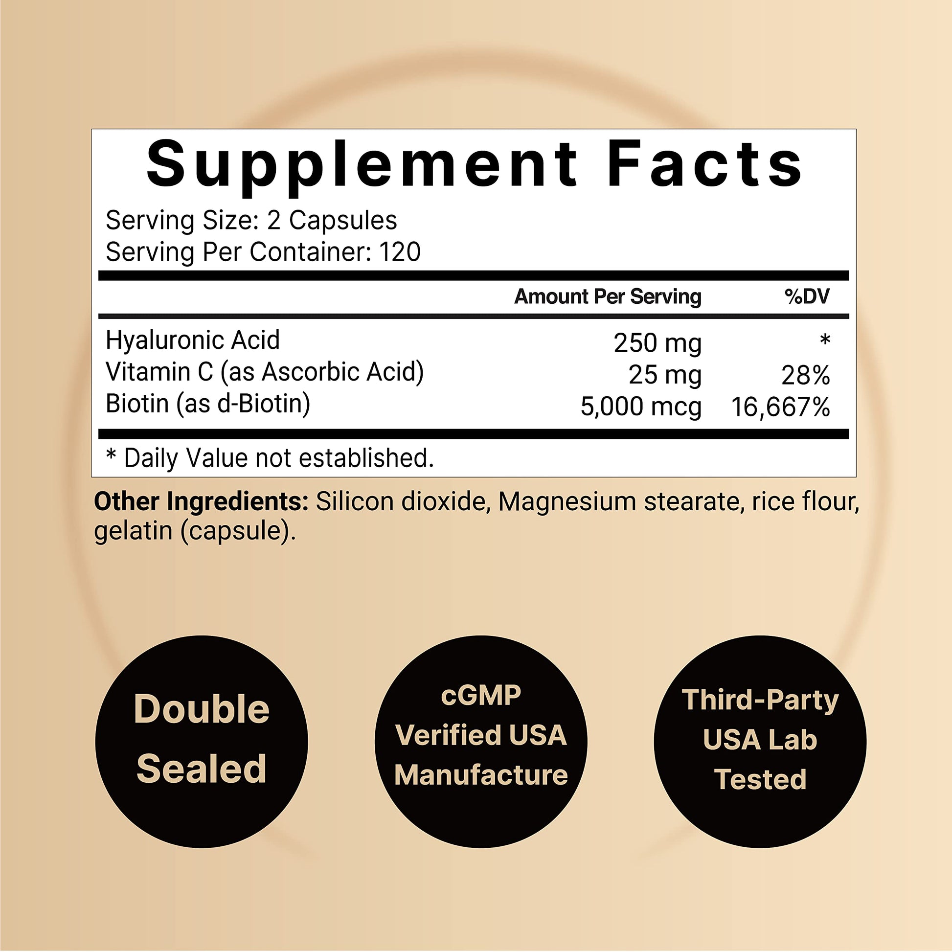 NatureBell 2 Pack Plant Based Hyaluronic Acid Supplements 250mg with 25mg Vitamin C NatureBellBuy Supplements Australia