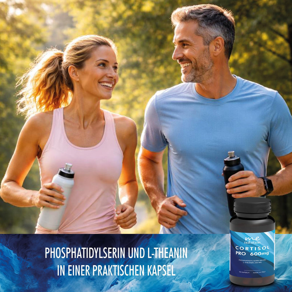 Cortisol Support 600 mg - Phosphatidylserine 400 mg + L-Theanine 200 mg - High Dose - Supports Cortisol Levels and Normal Metabolism - 90 Capsules Made in Italy - Me Myeasy