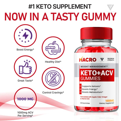 Macro Keto ACV Gummies Advanced Apple Cider Vinegar Vitamin Supplement FyvusBuy Supplements Australia