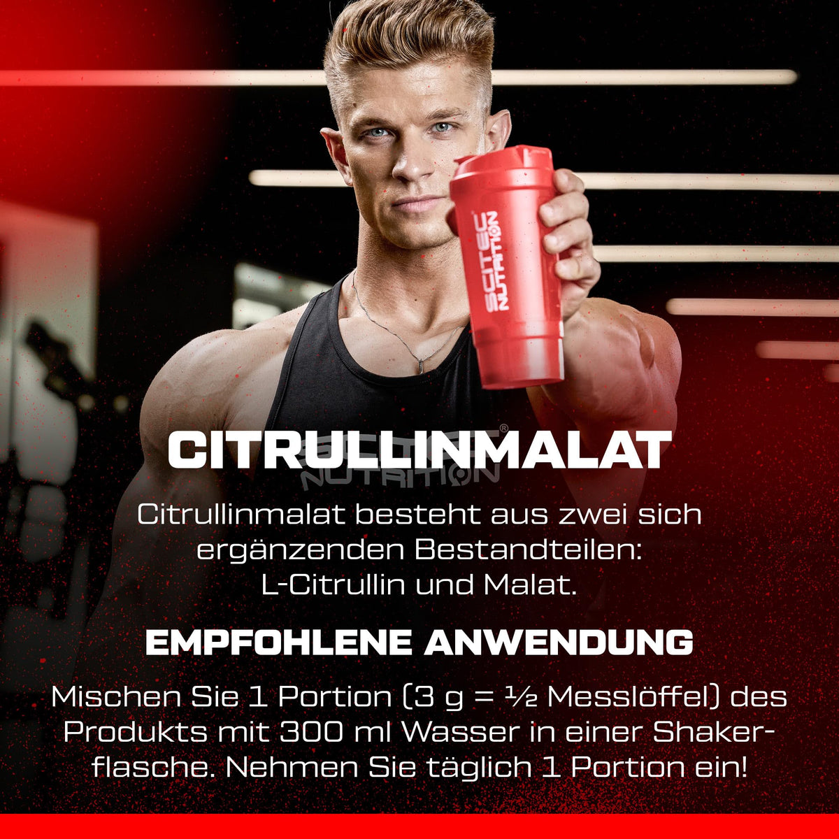 Scitec Nutrition Citrulline Malate - Flavour-Neutral Pre-Workout Powder | L-Citrulline & Malic Acid Formula - For your own pre-workout mixes - Easy to mix drink powder - 300 g, tasteless