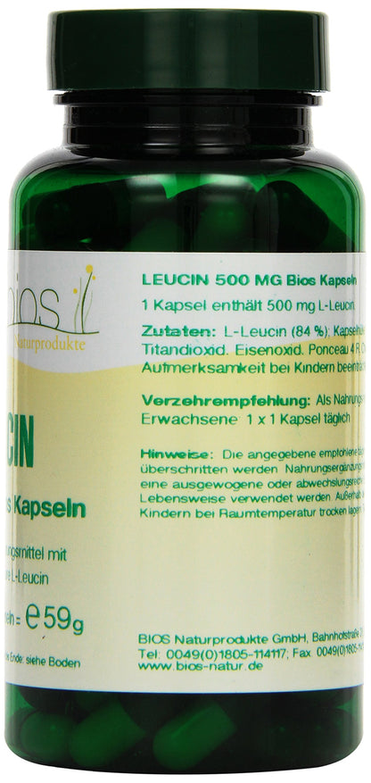 Bios Leucine 500 mg, 100 Capsules, 1 Pack (1 x 59 g)