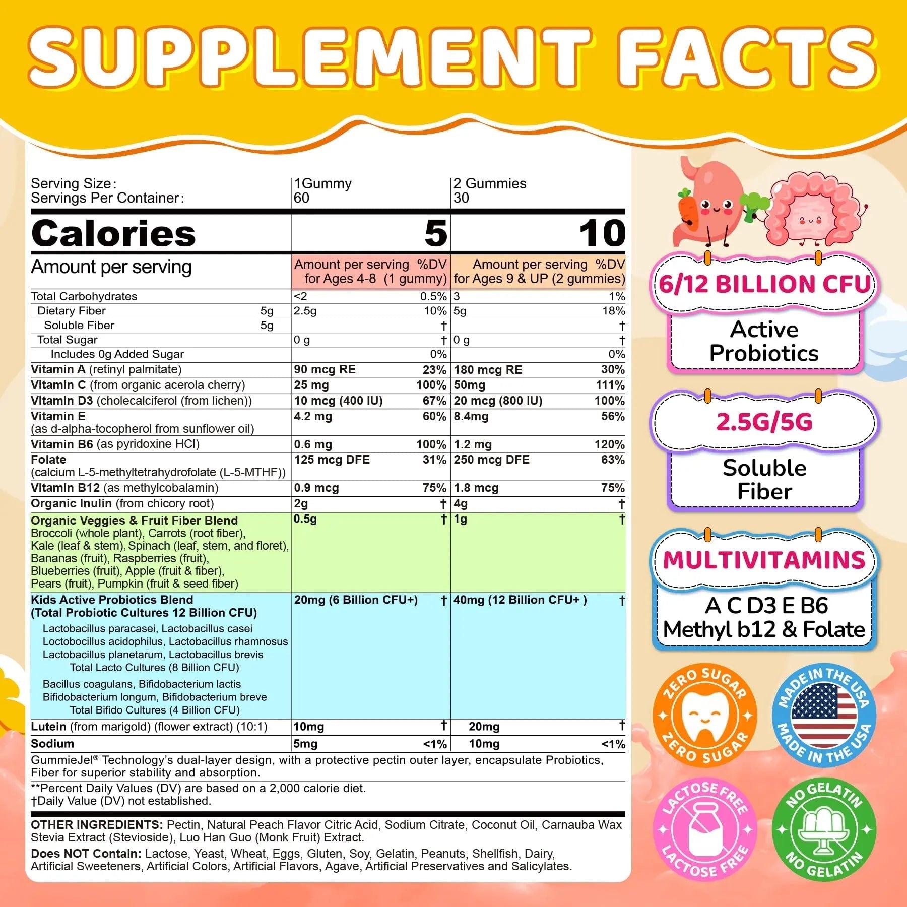 NEVISS Kids Multivitamin Gummies & Probiotics for Kids Teen + Veggie & Fruit Fiber Gummies NEVISSBuy Supplements Australia