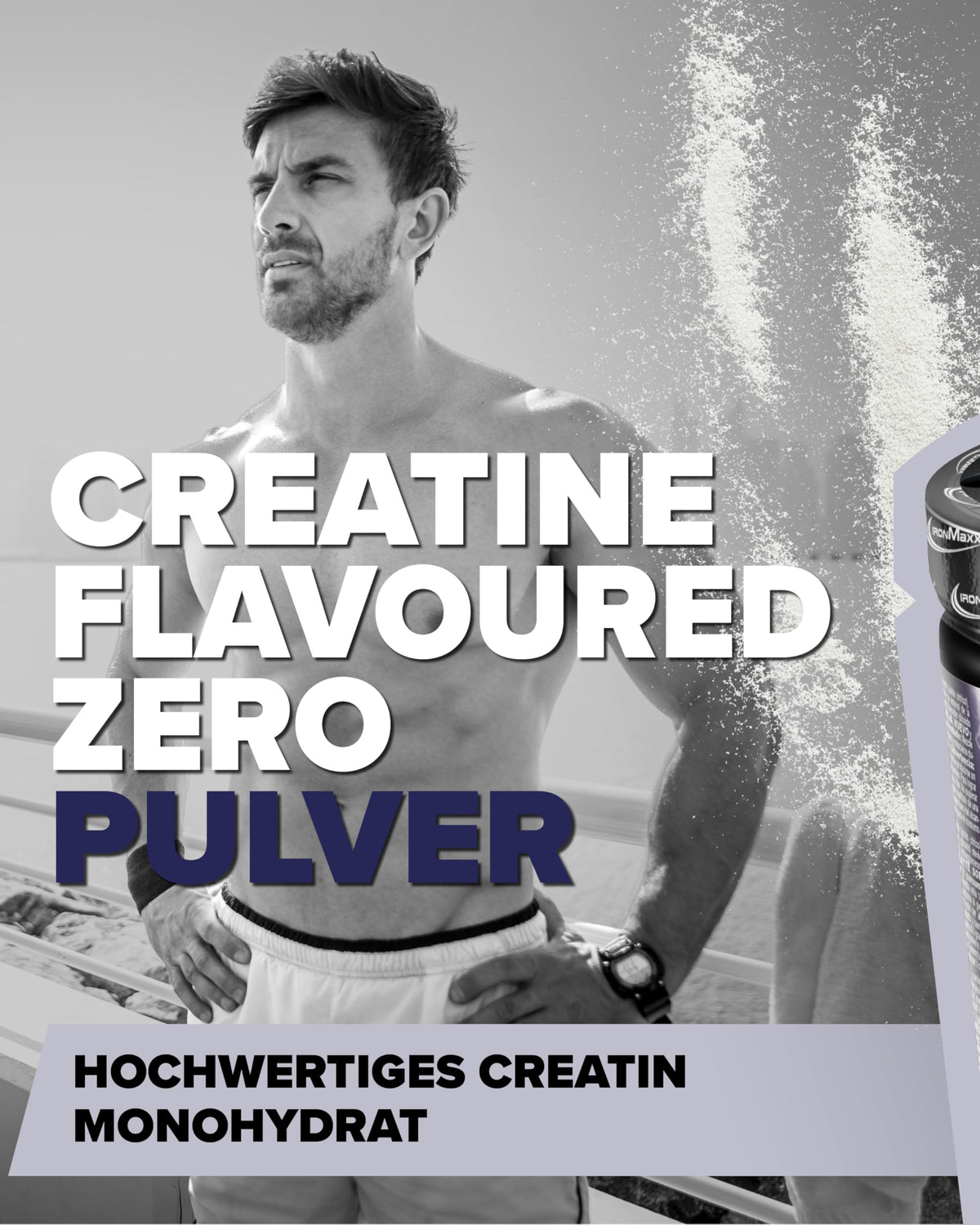 IronMaxx Creatine Powder Flavoured Zero - Kirsche 500g Dose | Hochdosiert Mit 4500Mg Kreatin Monohydrat Pro Portion | Vegan Und Zuckerfrei