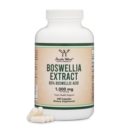 Boswellia Serrata - 240 Capsules (Max Strength 1,000mg of 65% Boswellic Acid Extract) Boswellia Extract Capsules (Joint Support Supplement for Joint Health) Third Party Tested by Double Wood Double Wood SupplementsBuy Supplements Australia