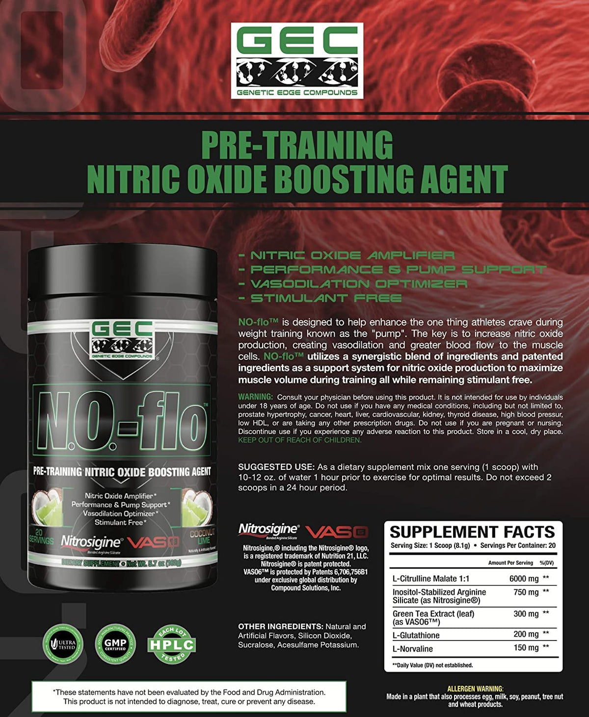 GEC N.O.- flo Nitric Oxide (Coconut Lime)