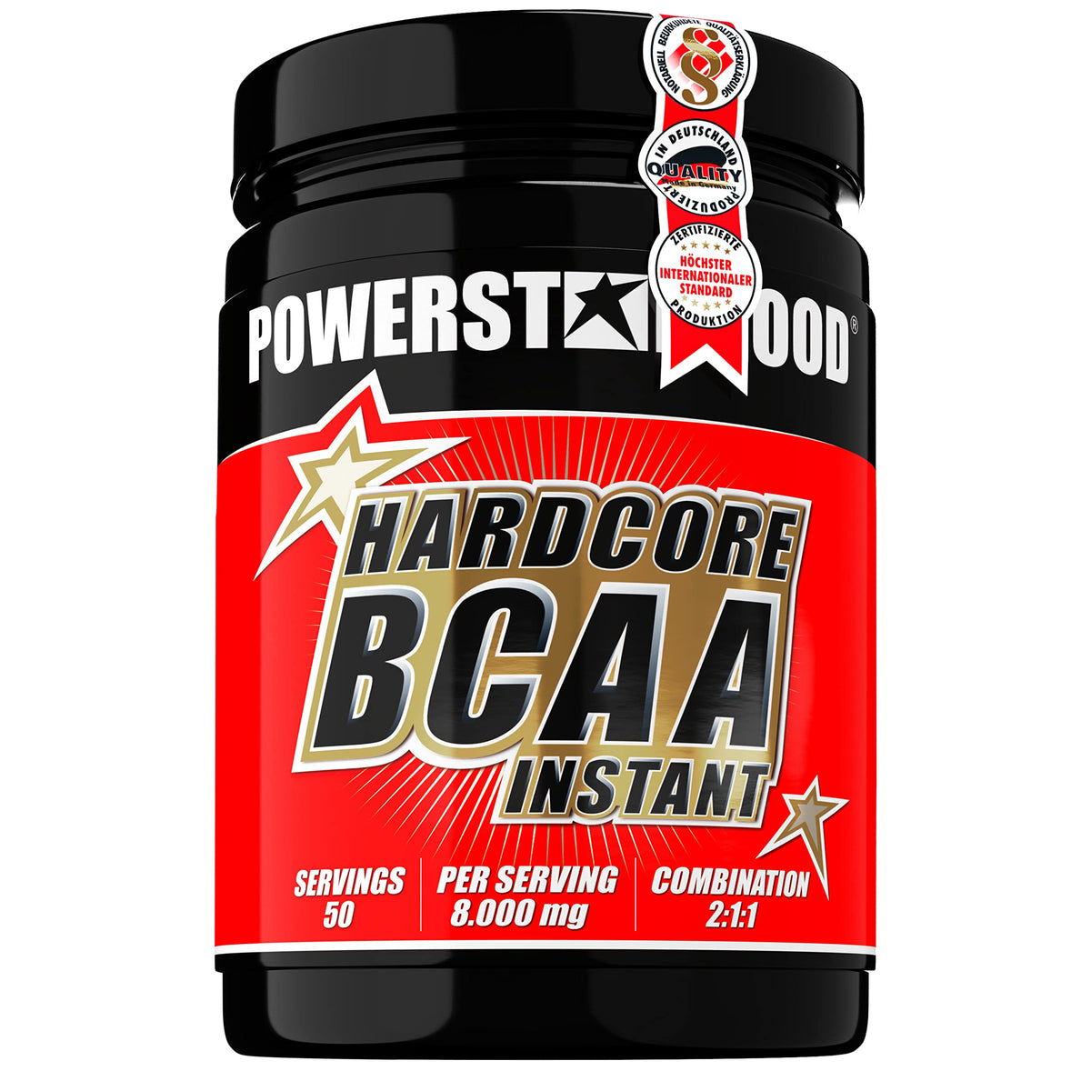 Perfect Resolution Hardcore BCAA Instant Powder Pre and in Workout Powder with Absolut Strongest Hardcore Dosage – 100% Muscle – Available in 3 Flavours – 500g – Made in Germany, , , | 2:1:1 Leucine Isoleucine Valine - with Vitamin B6 and B2