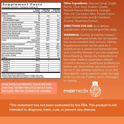 maxmedix Kids Multivitamin Gummies with Omega 3 6 9 | 2-Month Supply | 20 Essential Kids Vitamins & Minerals for Healthy Immune System | maxmedixBuy Supplements Australia
