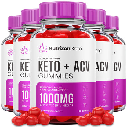 (5 Pack) Nutrizen Keto Acv Gummies - Official Formula - Nutrizen Keto + Acv Gummies 