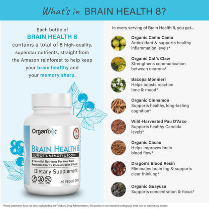Organixx Ageless Brain Powerful Brain Health Supplement to Support Brain Function, Clarity, Focus, Re-Energize Brain Cells, Helps Promote a Balanced Mood, Gluten Free, Non GMO, 60 Vegetarian Capsules OrganixxBuy Supplements Australia
