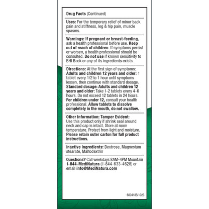 MediNatura BHI Back – Back Relief Tablets – Natural Homeopathic Formula for Muscle Stiffness & Muscle Spasms – Fast-Acting, Non-Drowsy – 100 Count MediNaturaBuy Supplements Australia