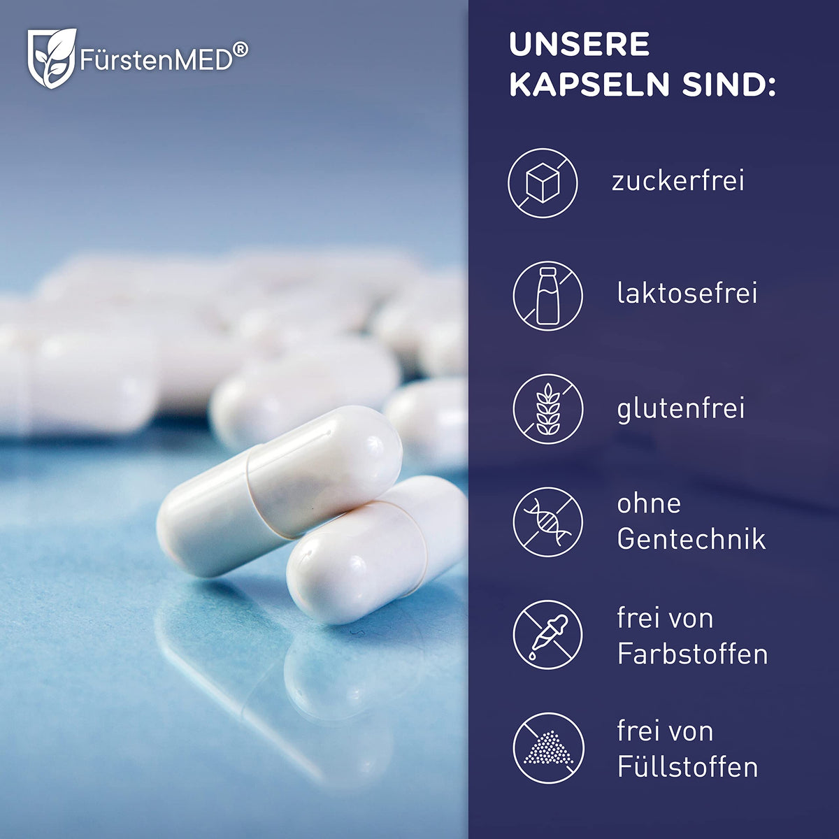 FürstenMED® Glucosamine + Chondroitin + MSM Capsules – High Dose Complex without Additives, from Germany