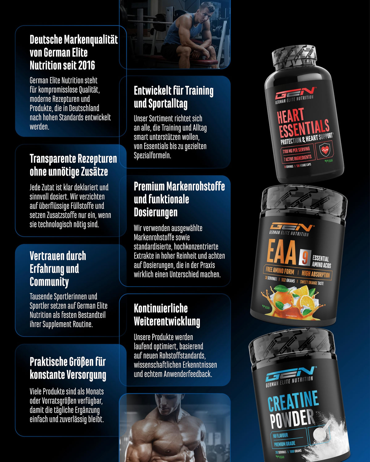 Gen German Elite Nutrition GlycoPump - 300 g Powder | Pure glycerol powder with 65% glycerine highly concentrated - without unnecessary additives - laboratory tested - vegan