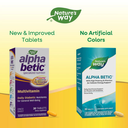 Nature's Way alpha betic, Diabetic Multivitamin for Daily Nutritional Support, with B-Vitamins for Energy Metabolism Support Nature's WayBuy Supplements Australia