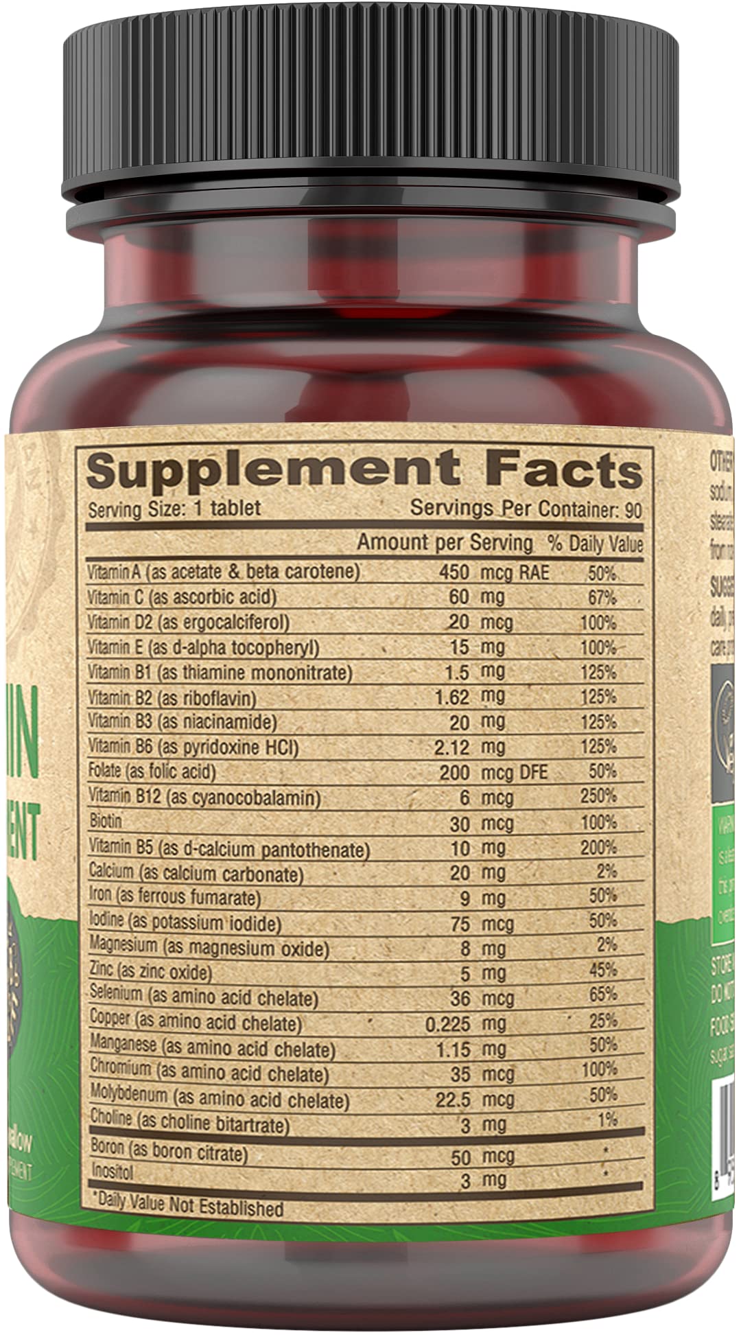 DEVA Vegan Multivitamin for Women & Men with Iron, Vitamin C, E, B Complex Vitamins, Zinc, 90 Tiny Tablets