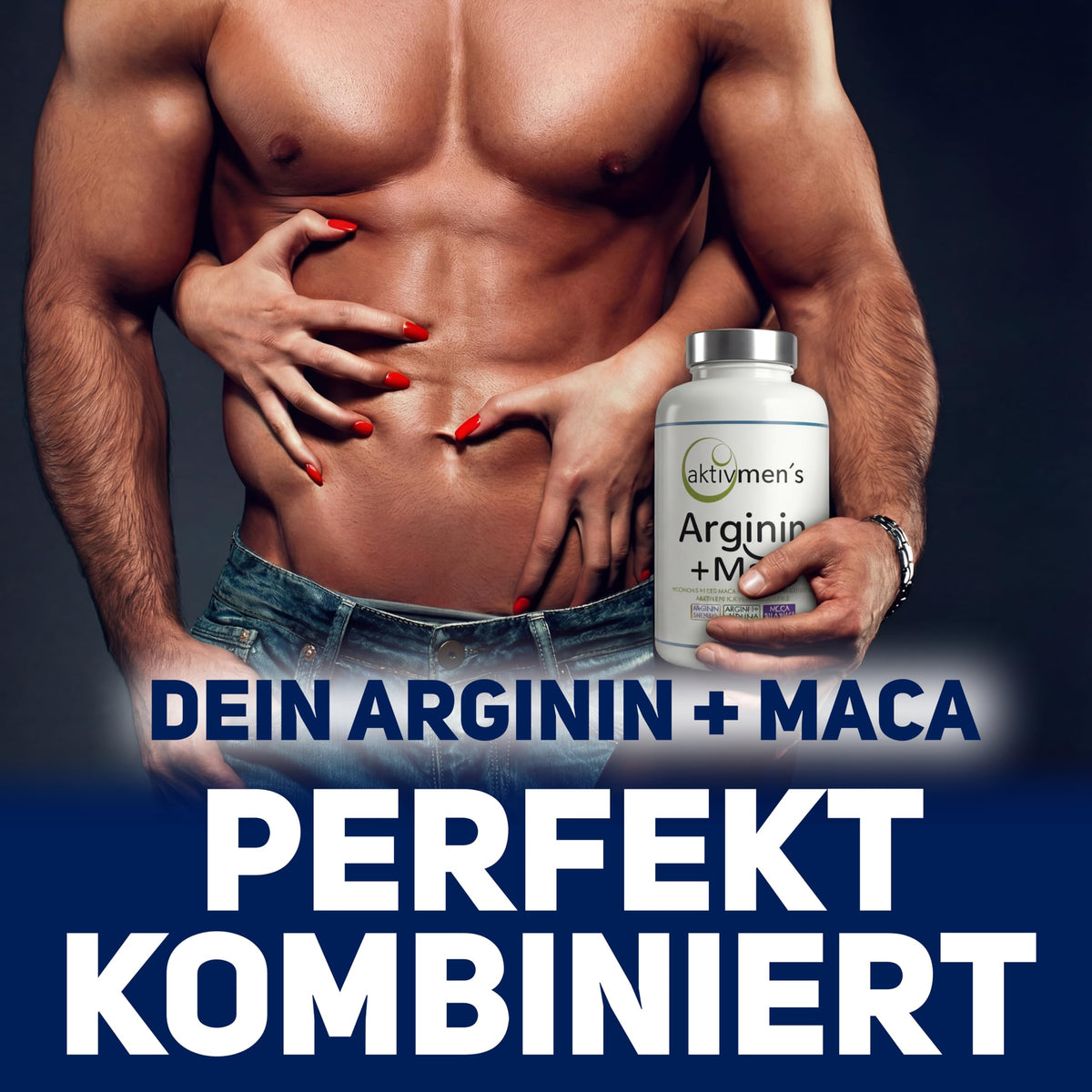 Aktivmen Arginine + Maca High Dose – for Highly Active Men – Tested by Experts – 100% Vegan 180 Capsules, L-Arginine Base 3600 + Maca 6000 (Maca Root Extract 20:1) 1 Tin (1 x 140 g)