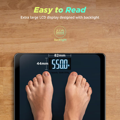 RunSTAR 550lb Bathroom Digital Scale for Body Weight with Ultra-Wide Platform and Large runstarBuy Supplements Australia