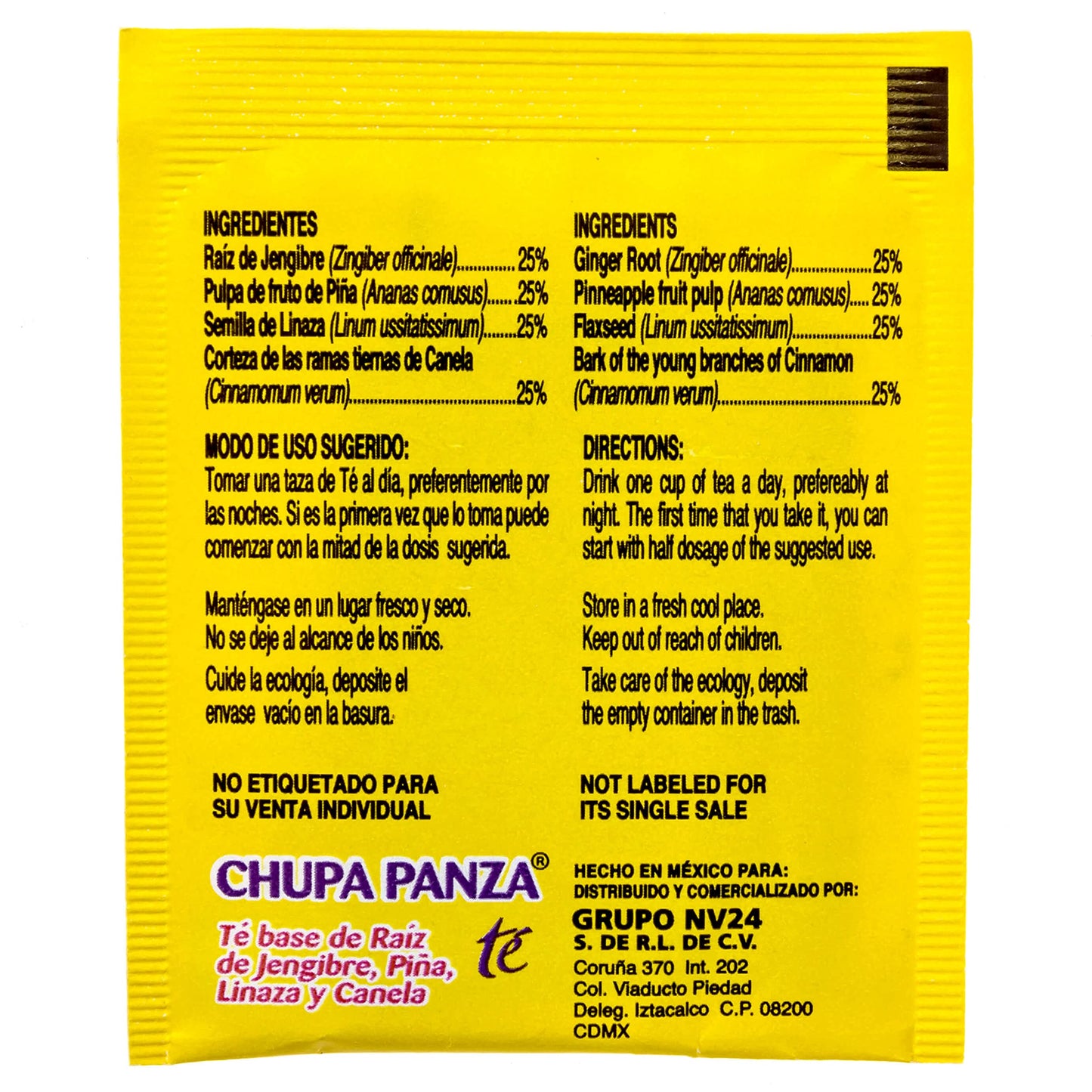 Tea CHUPA Panza, Tea Based ONGINGER Root, PINNEAPPLE, Flaxseed & Cinnamon GN+VidaBuy Supplements Australia