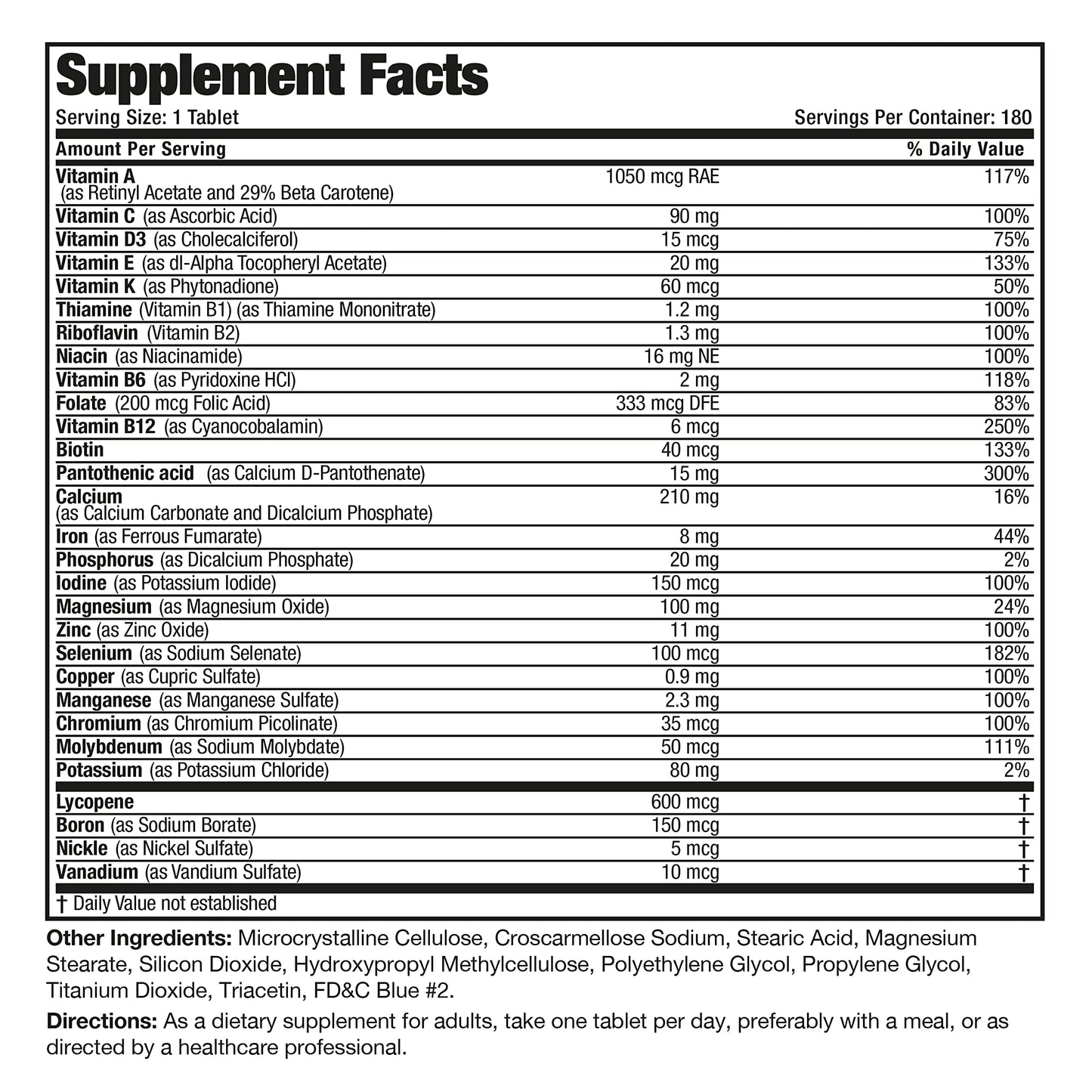 Bronson ONE Daily Men’s Complete Multivitamin Multimineral Once-Daily Multi for Active Men, 180 Tablets BronsonBuy Supplements Australia