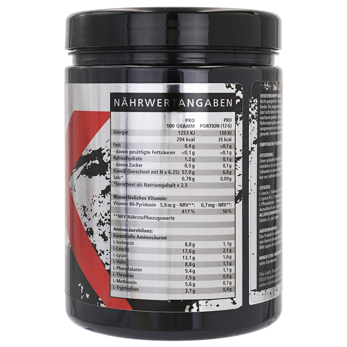 EAA Powder Crossvital Lemon & Lime Vegan 500 g with Vitamin B6 Mega Taste 1A Soluble Made in Germany