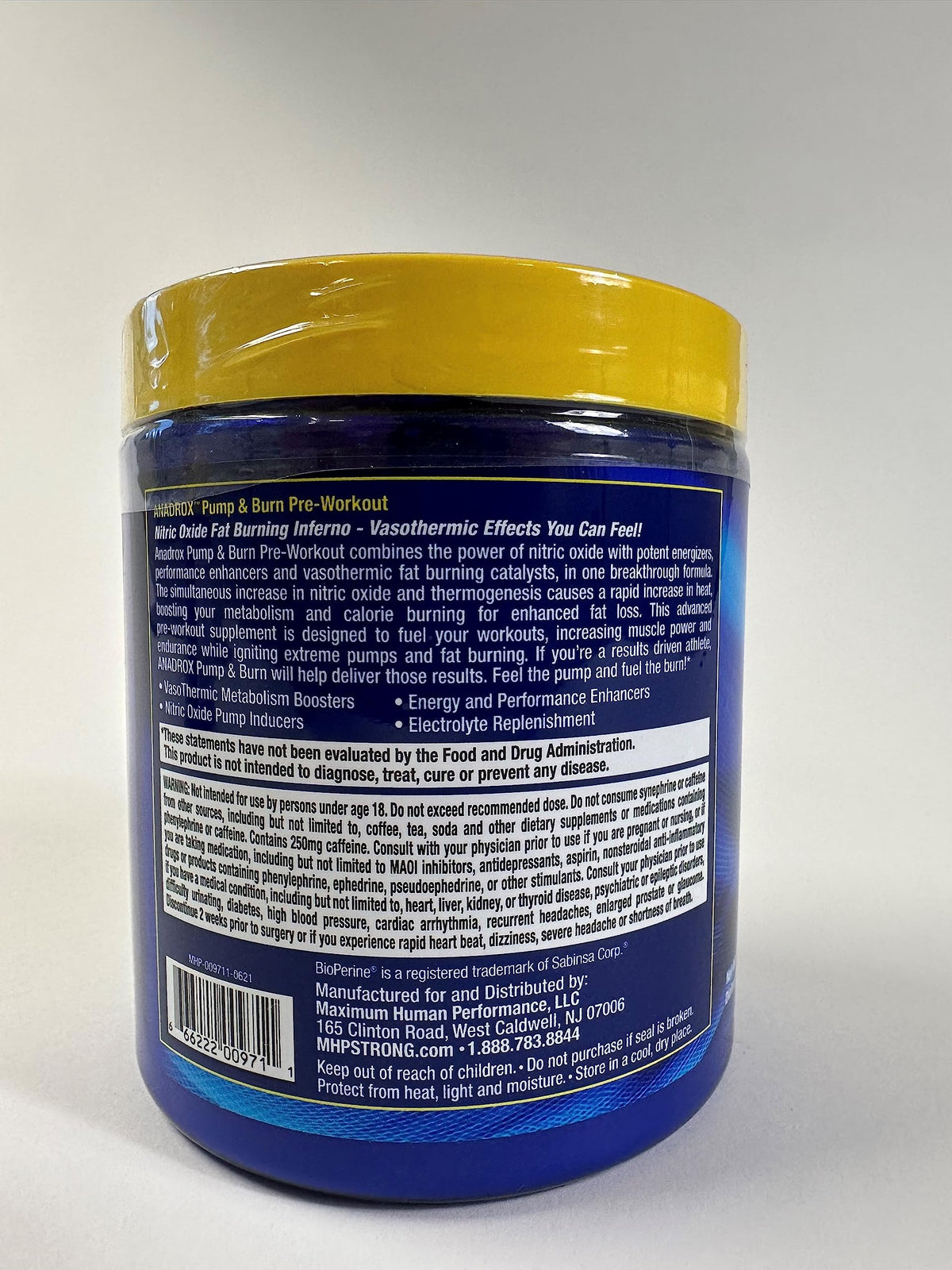 Maximum Human Performance Mhp Anadrox Pre-Workout, Nitric Oxide, Energy, Pumps, Wild Cherry
