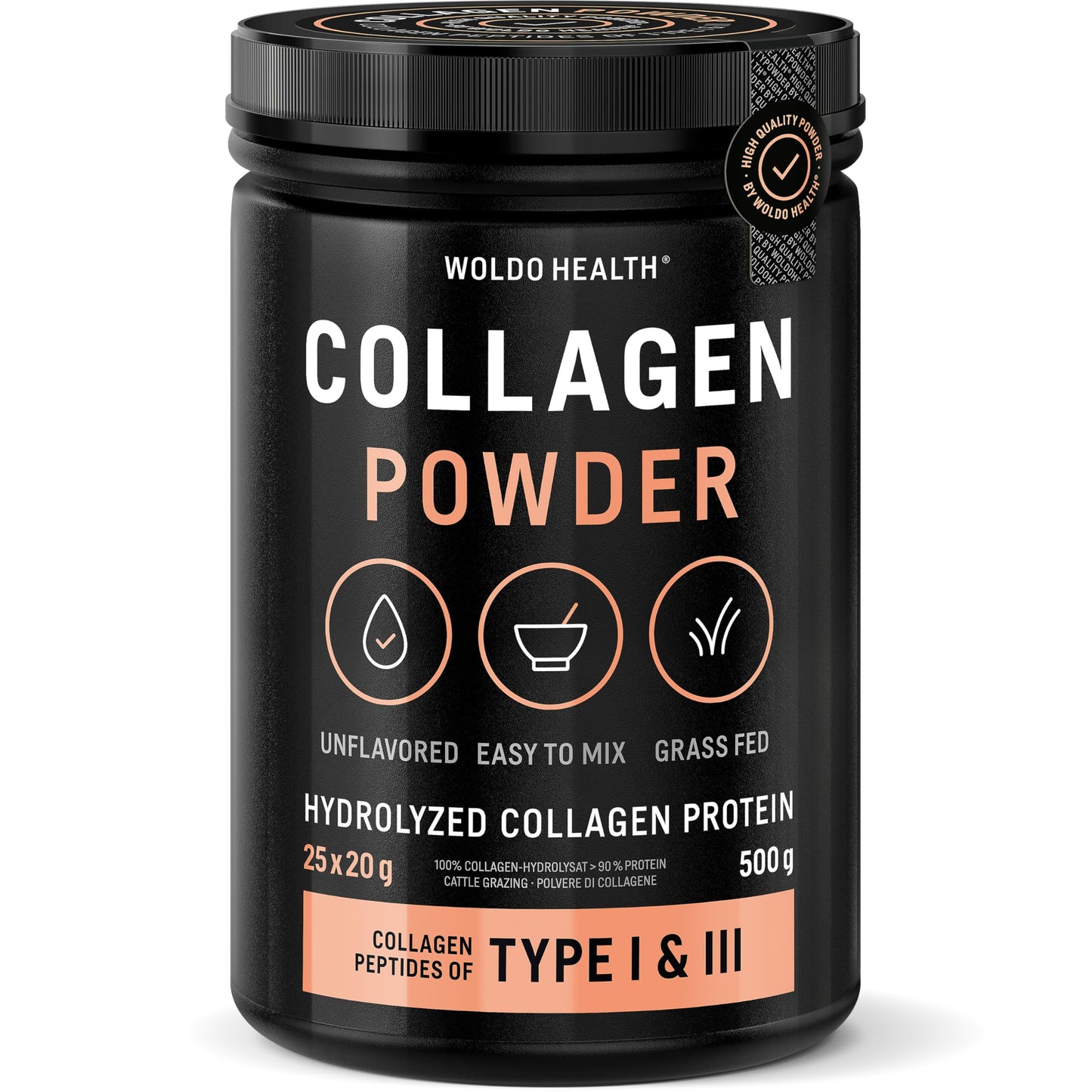 Collagen Powder 500 g 500.0 | Bovine collagen hydrolysate, peptides, tasteless, slightly soluble