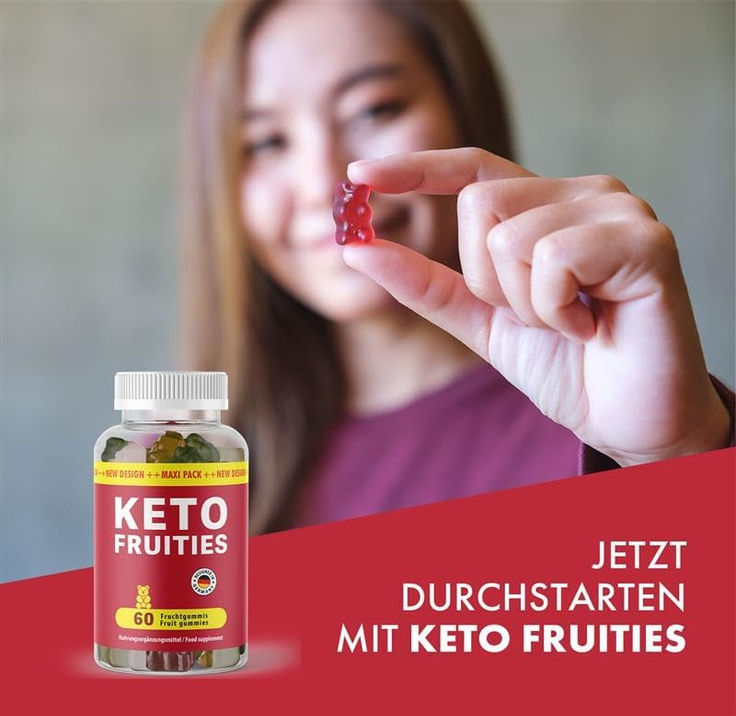 Ketofruities Fruit Gums, Ideal Companion for Your Wellbeing, High-Quality Ingredients, 60 Fruit Gummies