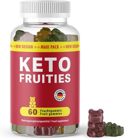 Ketofruities Fruit Gums, Ideal Companion for Your Wellbeing, High-Quality Ingredients, 60 Fruit Gummies