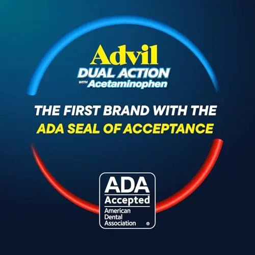 Advil Dual Action Coated Caplets, 125 Mg Ibuprofen and 250 Mg Acetaminophen per Dose (2 Dose Equivalent) for 8 Hour Pain Relief - 216 Count - Maple Wellness Supplements