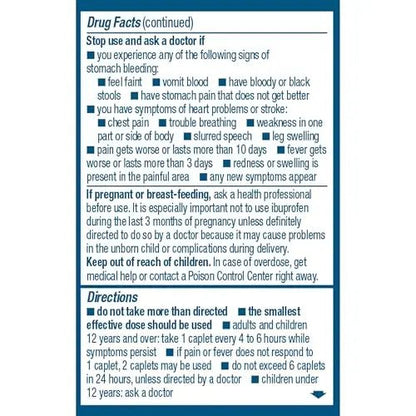 Advil Ibuprofen Coated Caplets Pain Reliever and Fever Reducer 200 Milligram 24Ct - Maple Wellness Supplements