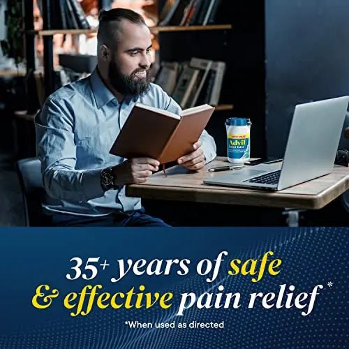 Advil Liqui-Gels Pain Reliever and Fever Reducer, Pain Medicine for Adults with Ibuprofen 200mg for Headache, Backache, Menstrual Pain and Joint Pain Relief - 50x2 Liquid Filled Capsules - Maple Wellness Supplements
