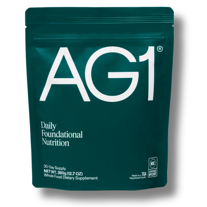 AG1 Greens Powder Refill Pouch – 75 Vitamins, Multivitamin & Probiotic | Gut Health Support | Vegan, Keto, Gluten Free | Athletic Greens Supplement - Pouch Only, Classic Formula - Maple Wellness Supplements