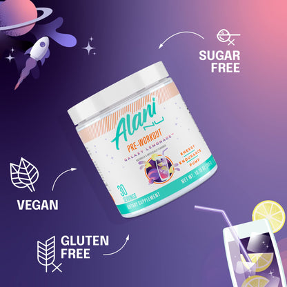 Alani Nu Pre Workout Powder GLAXAY Lemonade, Amino Energy Boost, Endurance Supplement, Sugar Free, 200mg Caffeine, L-Theanine, Beta-Alanine, L-Citrulline, 30 Servings - Maple Wellness Supplements