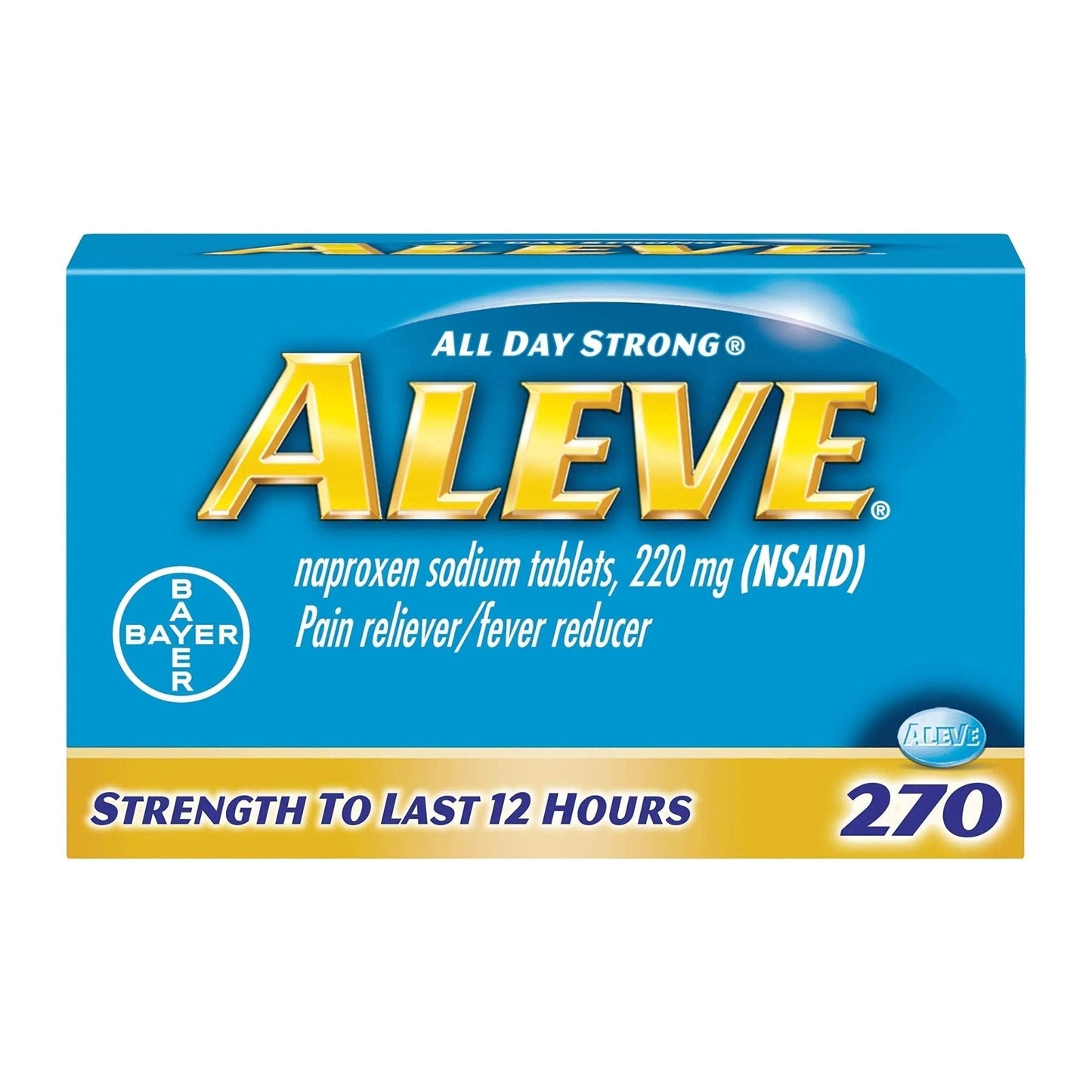 Aleve Caplets, Naproxen Sodium 220 mg (NSAID), Pain Reliever/Fever Reducer, 1 Orthopedic Surgeon Recommended, 270 Count - Maple Wellness Supplements