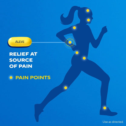 Aleve Pain Reliever & Fever Reducer Gelcaps, Naproxen Sodium, Headache and Back and Body Pain Relief Medicine, for Adults and Children Ages 12 and Up, 90 Count - Maple Wellness Supplements