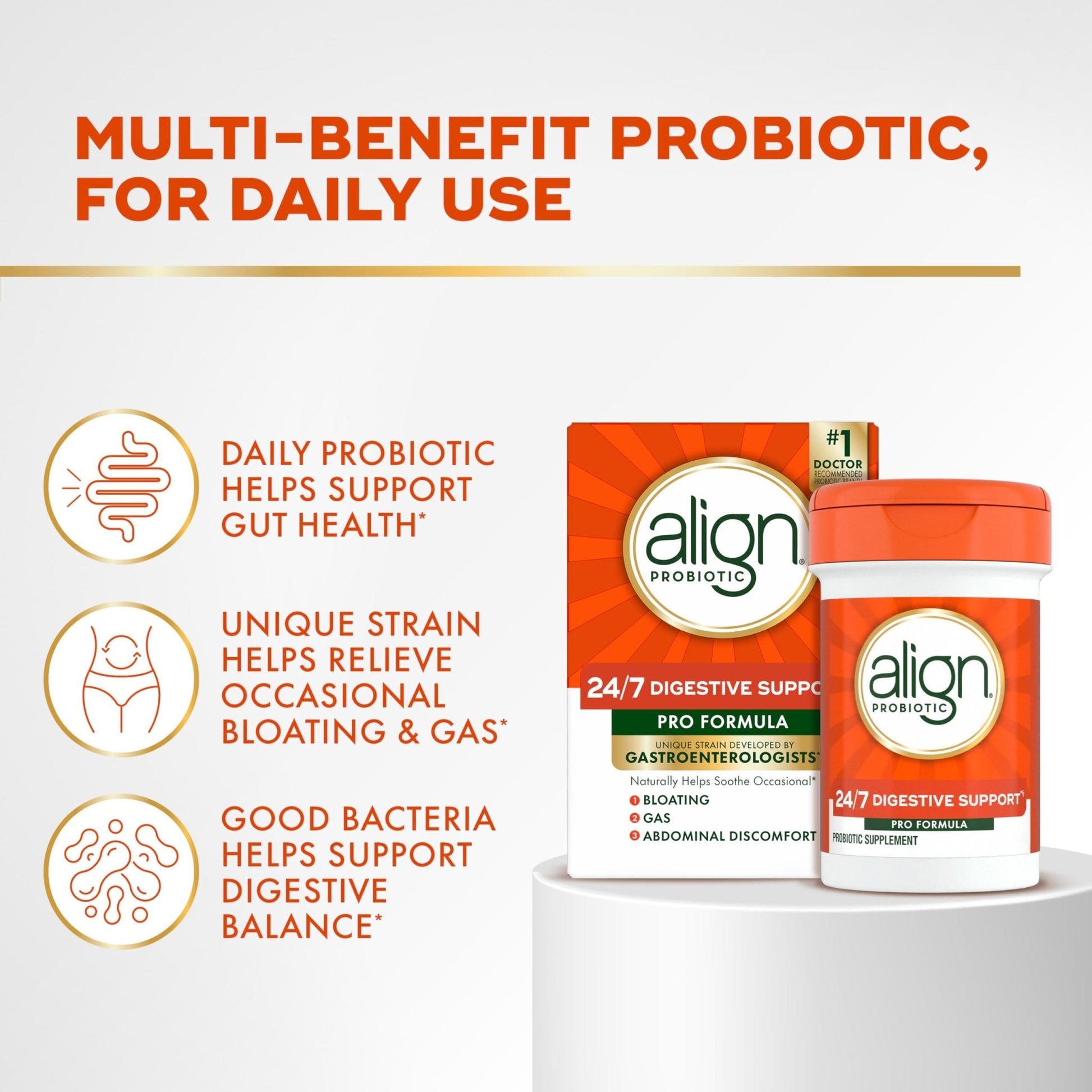Align Probiotic, Pro Formula, Probiotics for Women and Men, Probiotics for Digestive Health, Men and Womens Probiotic Capsules Help Relieve - Maple Wellness Supplements