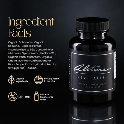 Alitura Revitalize – Organic Ashwagandha & Turmeric Supplement – Natural Energy, Mood & Recovery Support for Men & Women – Adaptogenic Herbs for Daily Wellness – 60 Capsules - Maple Wellness Supplements
