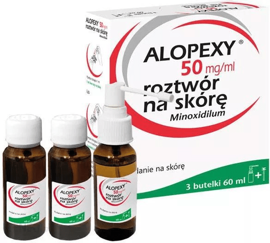 Alopexy 50 mg/ ml solution 3 x 60 ml - Hair Loss Treatment Hair Growth Receding Hairline - Maple Wellness Supplements