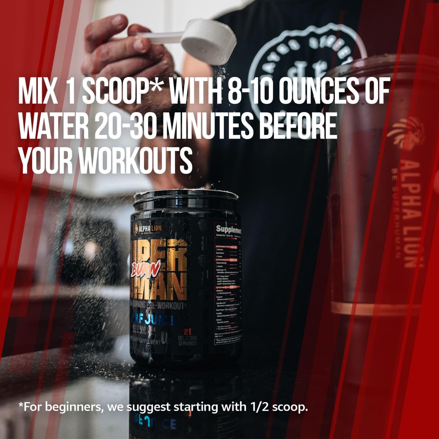 ALPHA LION Superhuman Burn – 2 in 1 Metabolism Booster Pre Workout and Thermogenic Burner for Men – Appetite Suppressant - Maple Wellness Supplements